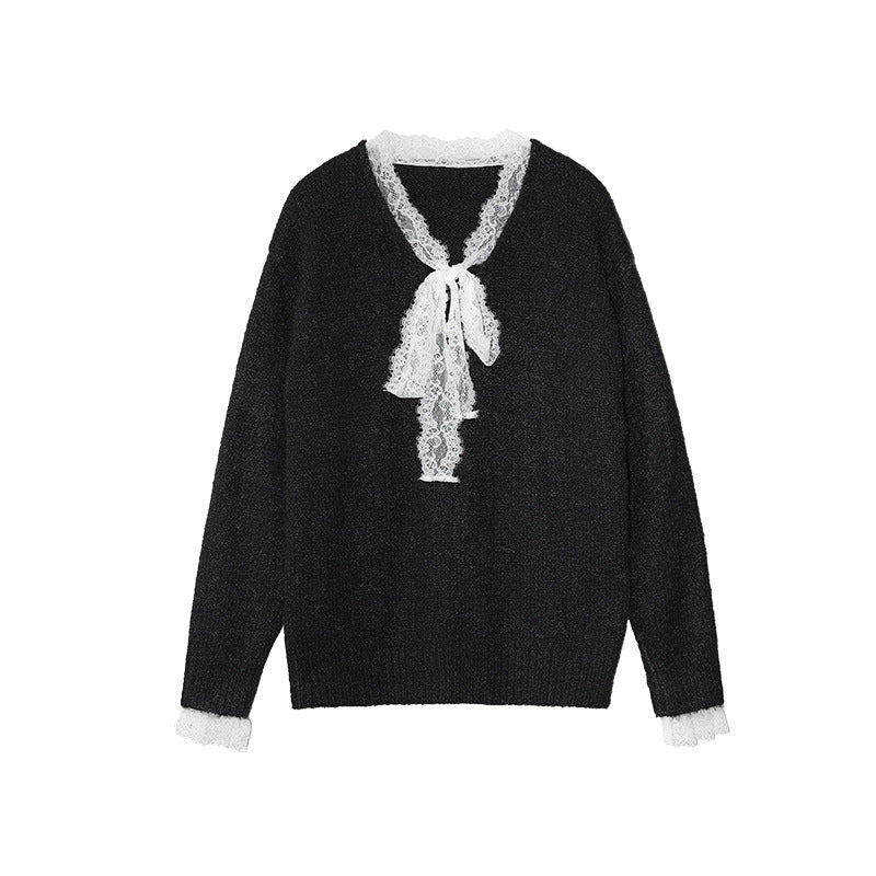 Sweet age-reducing lazy loose shoulder sleeve sweater