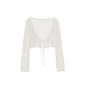 Thin skin-friendly and breathable outer lace-up hollow knitted sweater