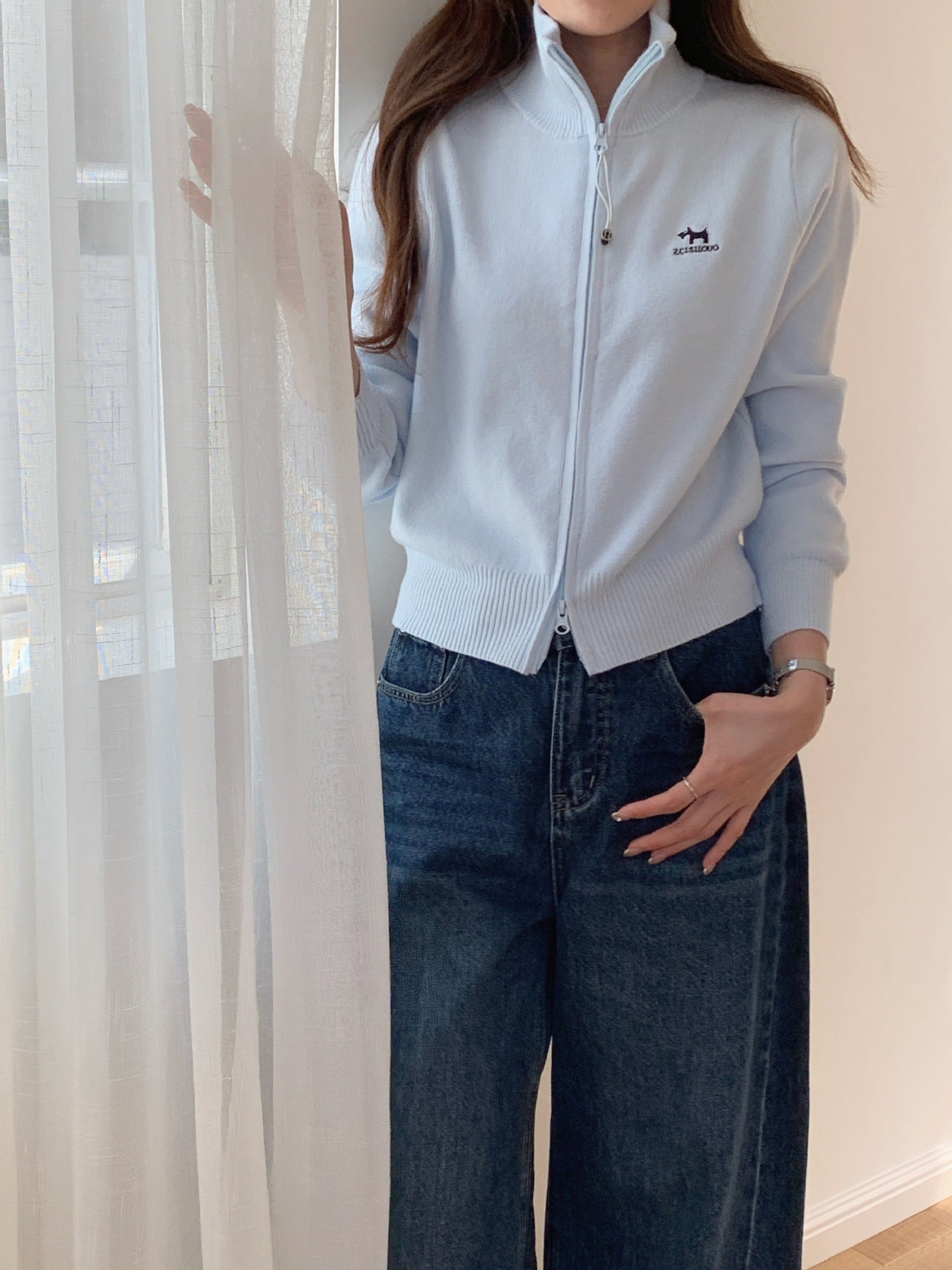 Stand-Up Neck Loose Fit Sweater