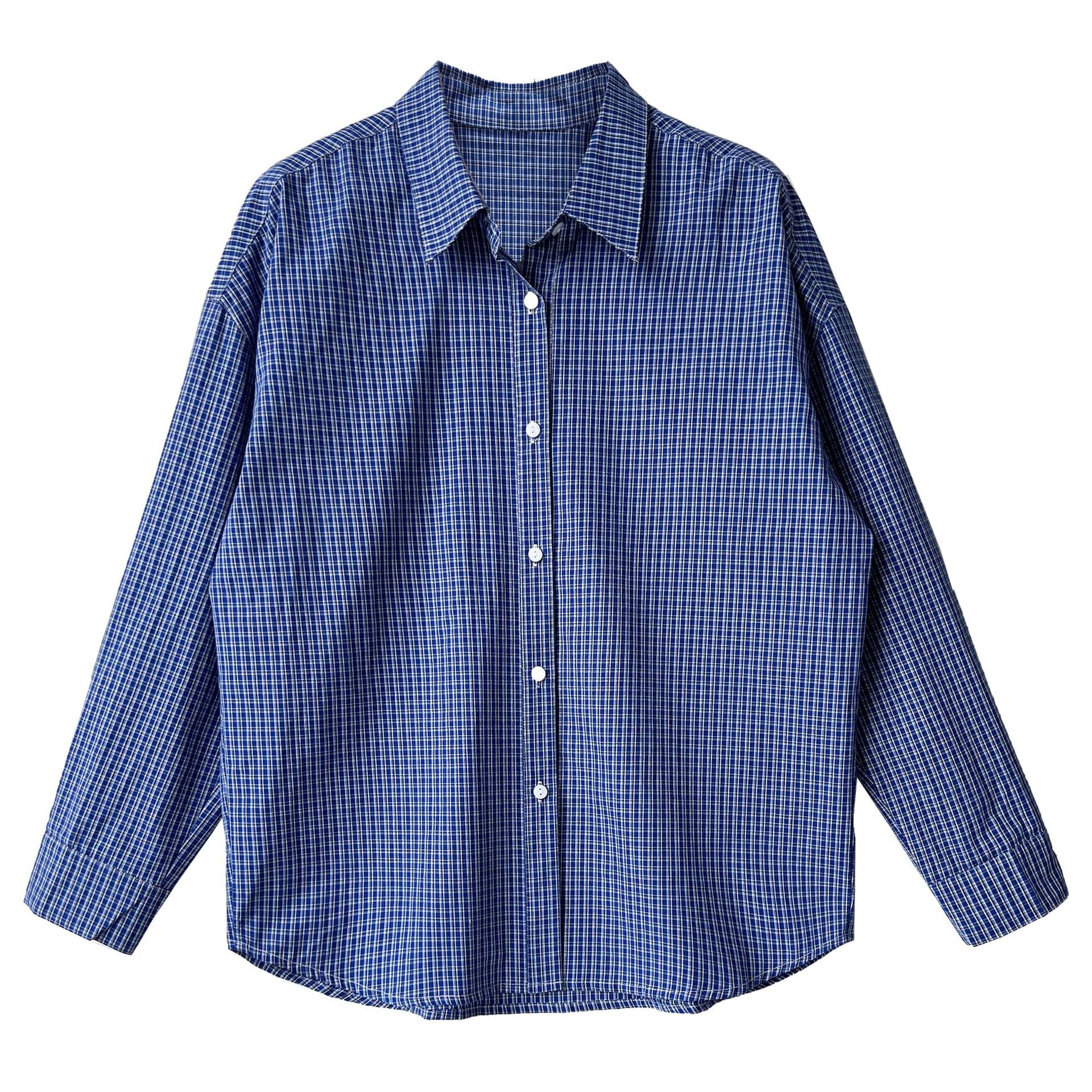 Temperament plaid shirt jacket women's spring new top cold department high-end shirt