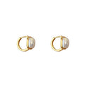 Simple multicolored pearl earrings women's circle ear buckles personalized fashion retro earrings women