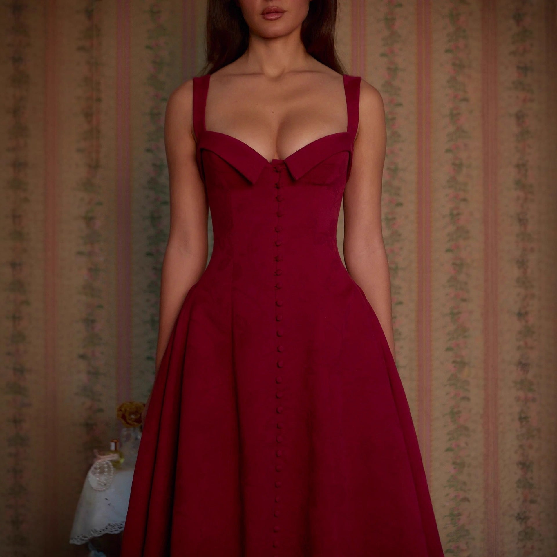 Temperament elegant waist retro dress