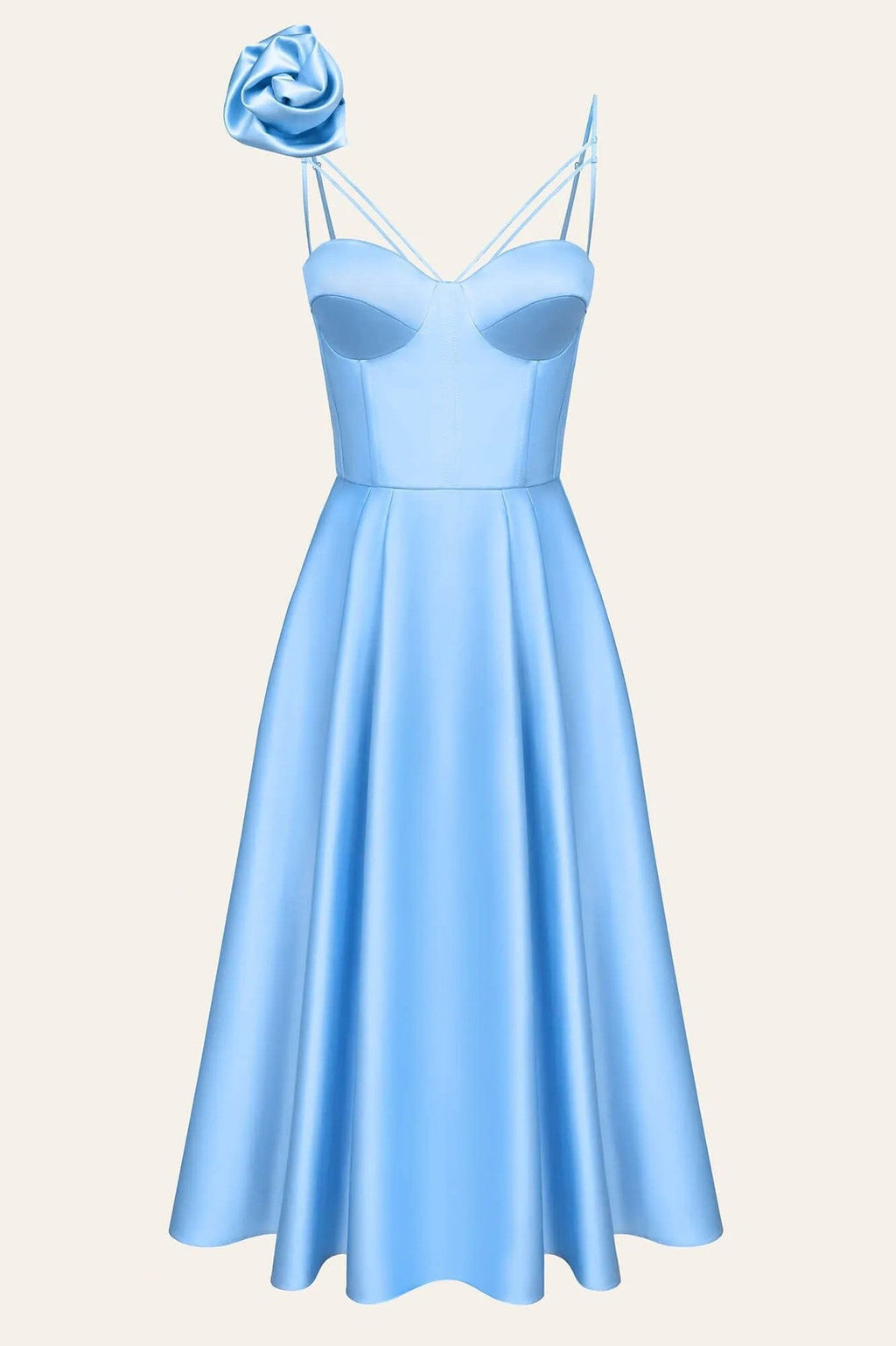 High-end dress French dress sexy hollow suspender skirt three-dimensional flower medium and long dress