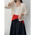 Korean gentle lace jacquard knitted cardigan women's spring new sunscreen jacket
