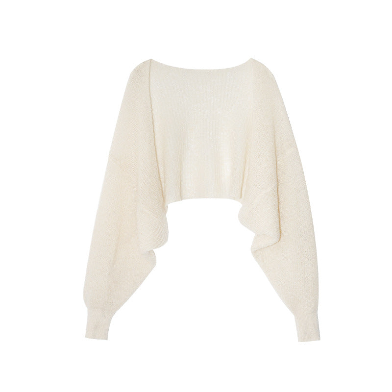Temperament coat buckle-free long-sleeved sweater cardigan