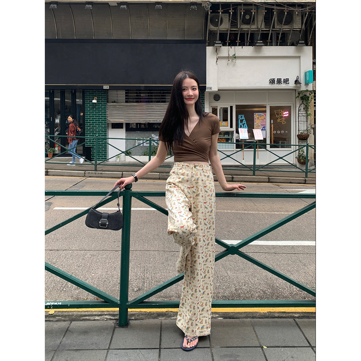 Cartoon animal cute straight pants