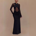 Perspective sexy solid color spice girl long dress slim fold European and American dress women