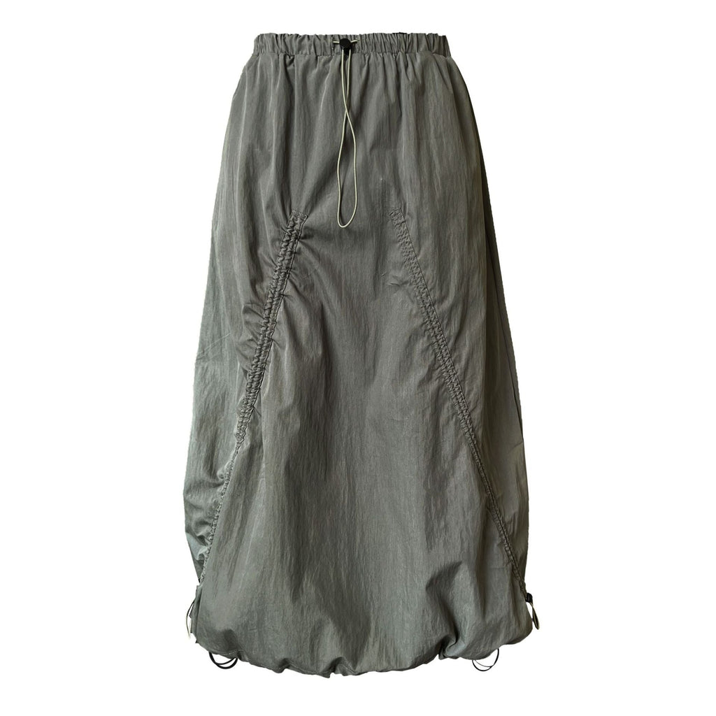 Japanese vintage drawstring cargo skirt women's spring new street A-line large pendulum skirt