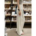 Summer new small white cotton and linen wide-leg pants high waist drape and thin straight casual pants children's tide