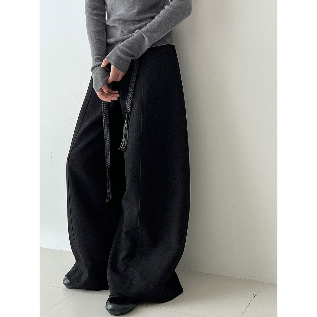 Korean casual loose and drape loose wide-leg pants women's autumn new belt versatile trousers