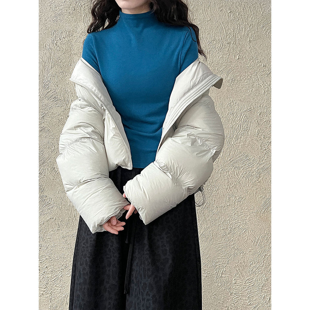 Korean semi-turtleneck lining brushed warm base shirt women's autumn and winter micro-elastic slim and versatile top