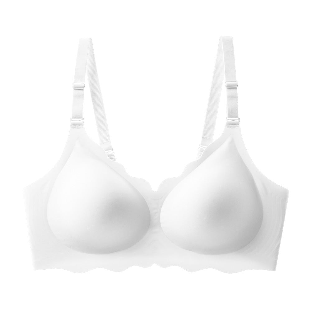 Popular large-size women's seamless underwear, big breasts, comfortable and beautiful back, anti-sagging no steel ring bra