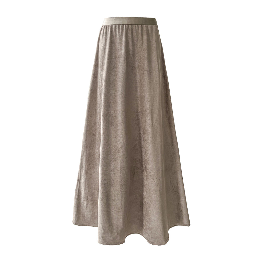 Vintage velvet high-waisted midi skirt - new autumn collection, premium quality, versatile a-line design