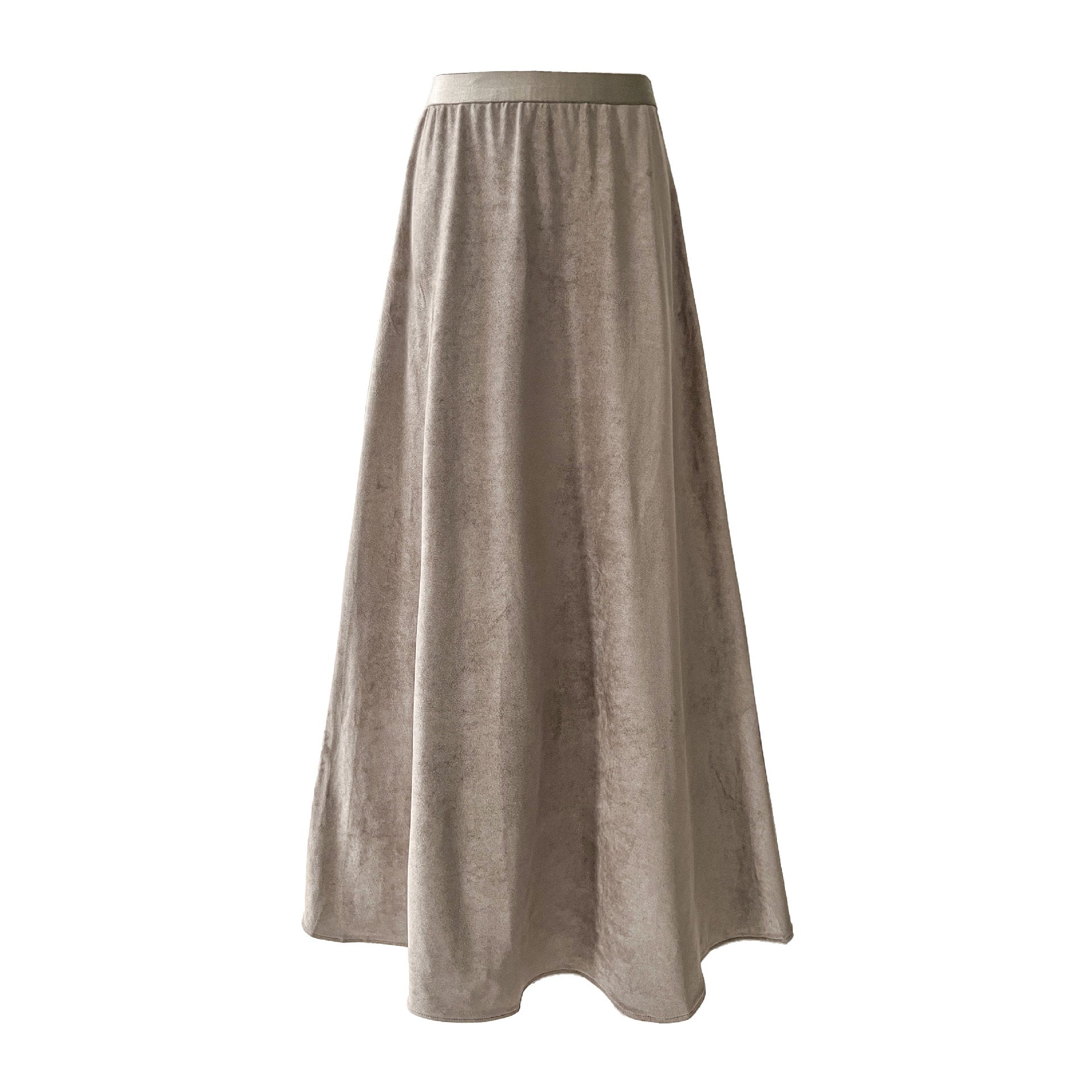 Vintage velvet high-waisted midi skirt - new autumn collection, premium quality, versatile a-line design