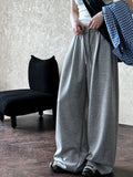 Lazy wind drawstring sports casual pants women's autumn new thin floor pants air layer drape sweatpants