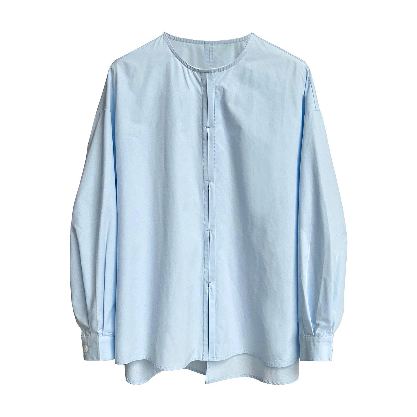 Simple Korean crew neck shirt top women's early spring stand-up collar casual versatile shirt jacket