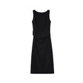 Hepburn style commuter temperament waist long sleeveless dress