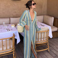 V-Neck Lace Beach Maxi Dress with Split