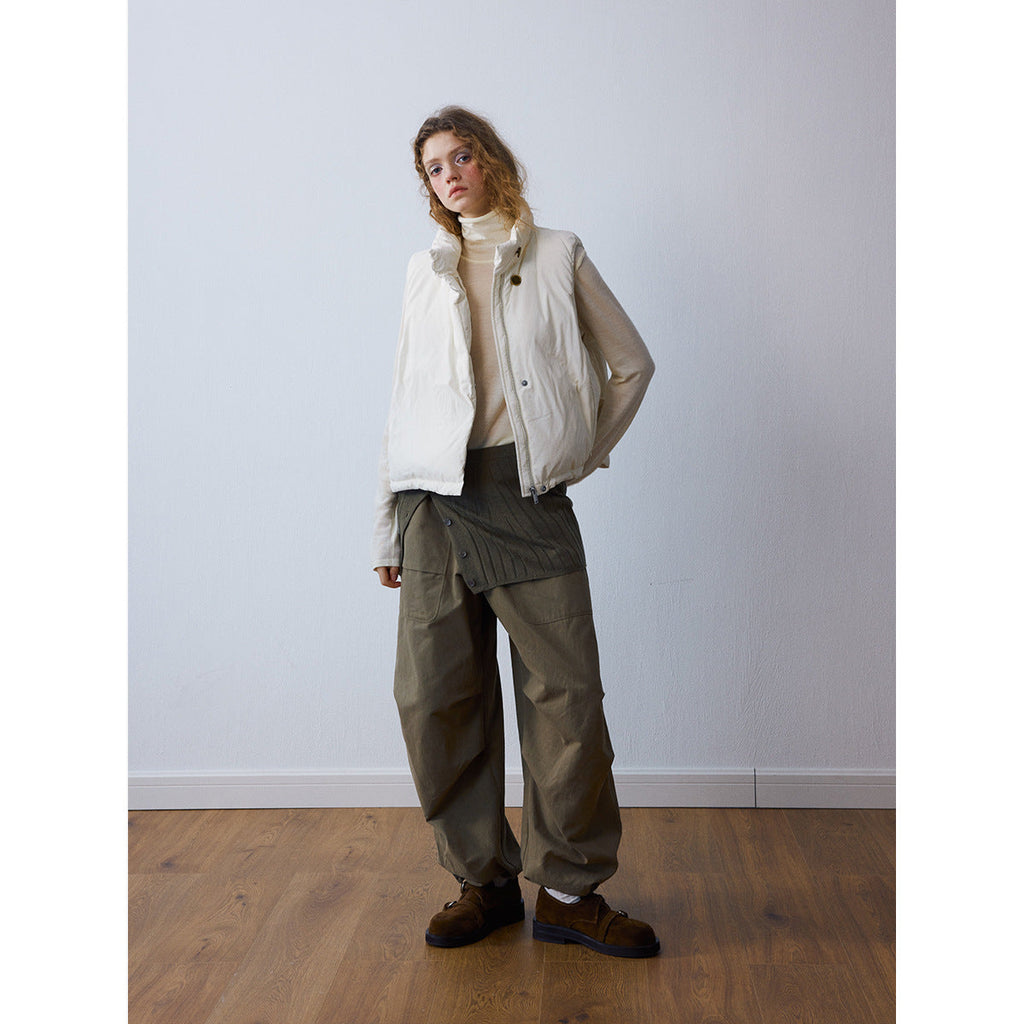 Winter new white duck down stand-up collar cloud down vest