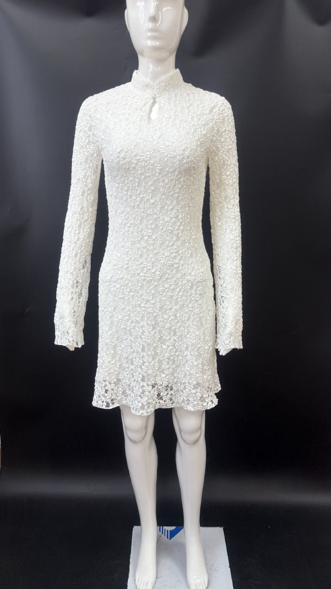 Sexy lace cut-out flared dress