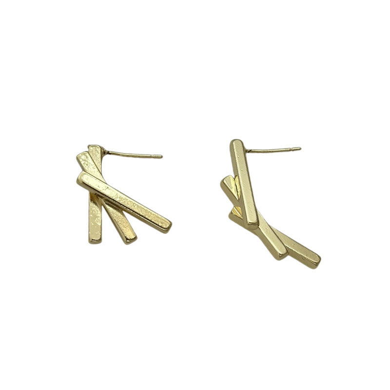 925 silver geometric retro stud earrings simple and small temperament unique earrings personalized trend earrings