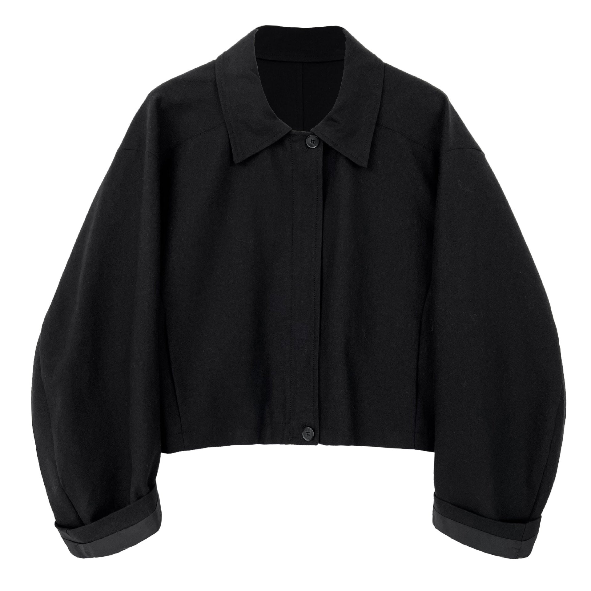 Minimalist high-end lapel jacket jacket women's short autumn new casual wide cotton and linen top