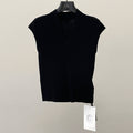 Spring and summer minimalist and versatile muscle-building V-neck slim-fitting and thin small flying-sleeved knitted sweater