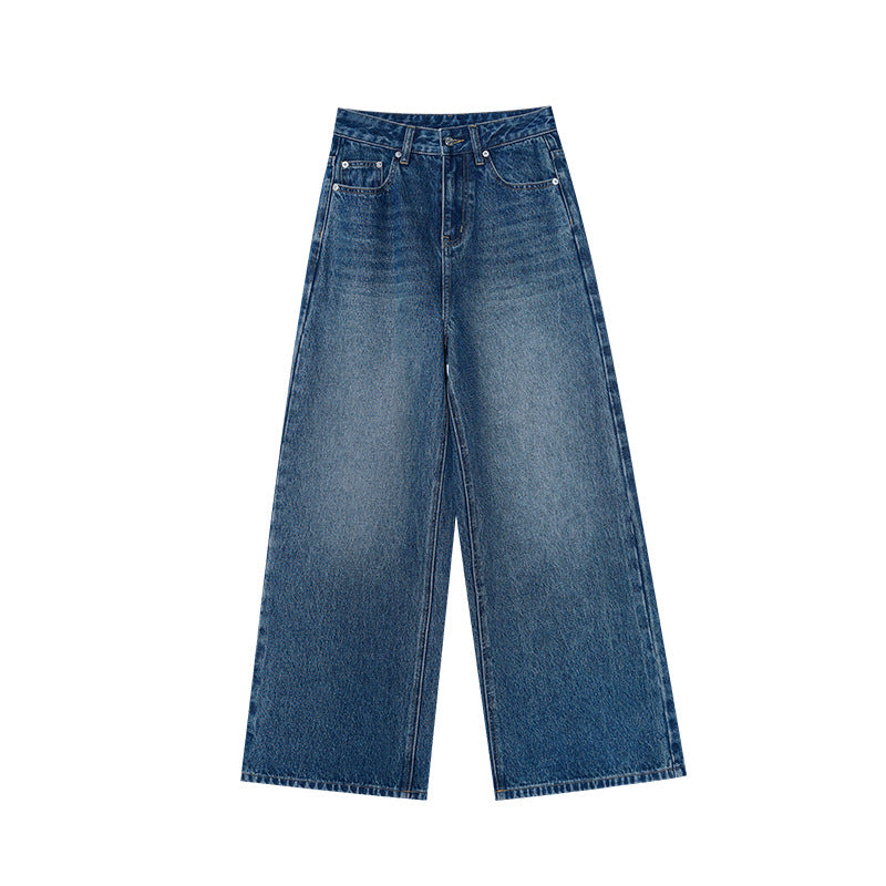 Fashion ins bow embroidered straight slim jeans