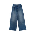 Fashion ins bow embroidered straight slim jeans