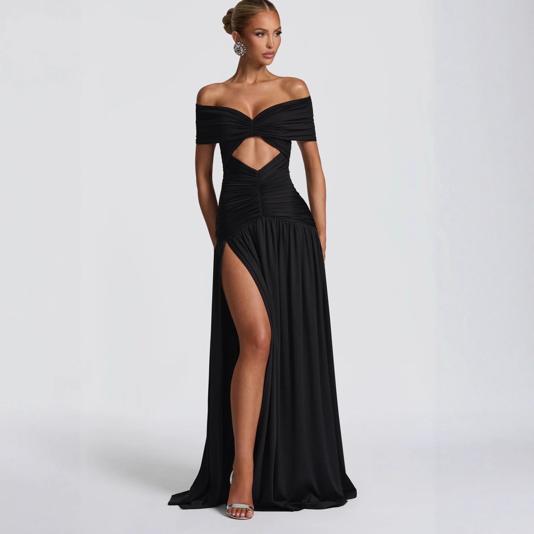 Stylish sexy bandeau dress backless slim dress