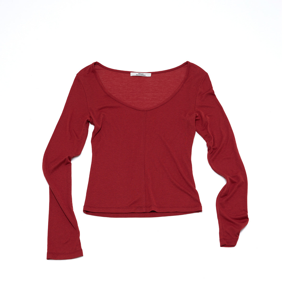 Autumn new casual simple solid color Tencel wool large V-neck easy long-sleeved bottoming shirt