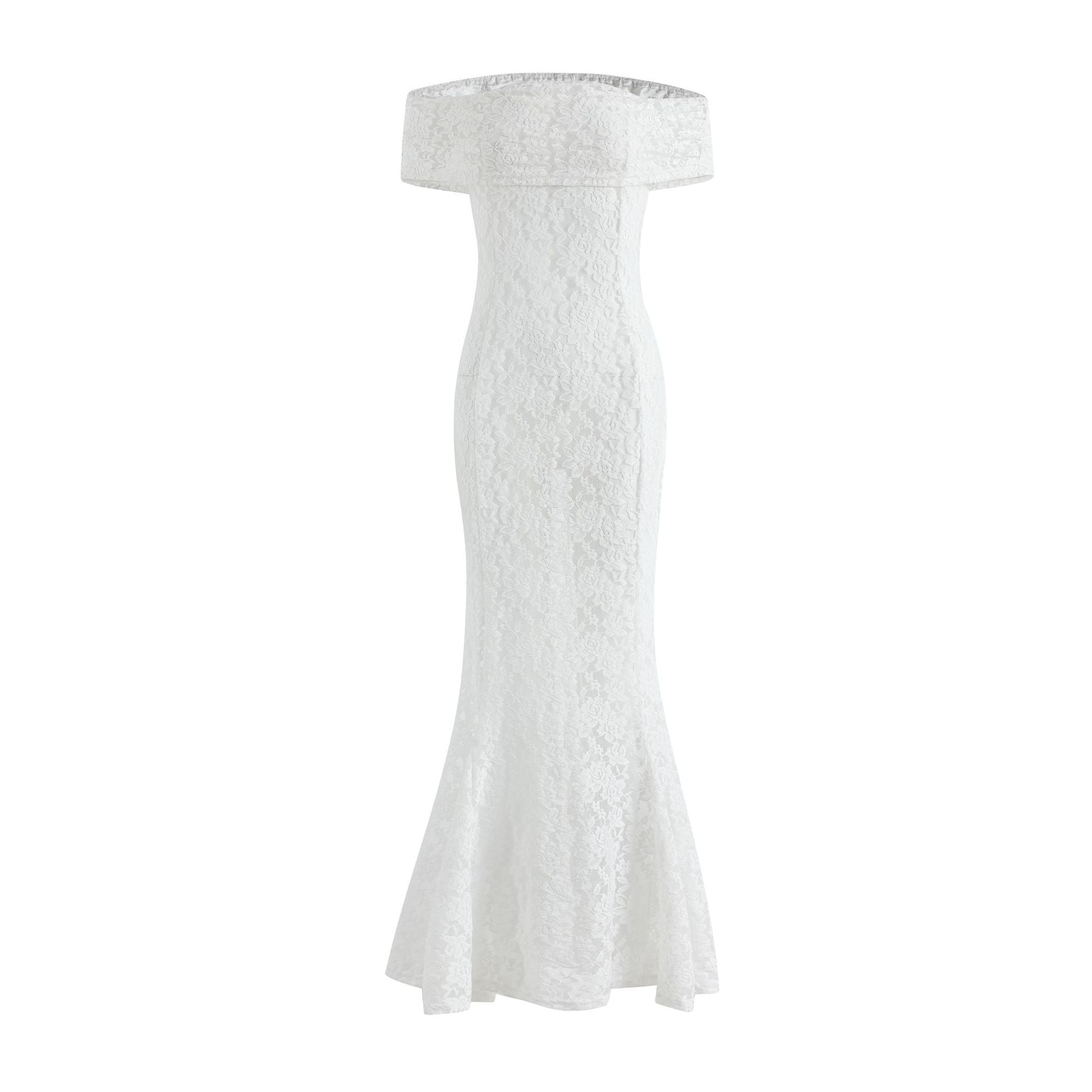 Lace one-shoulder dress backless sexy see-through bandeau skirt