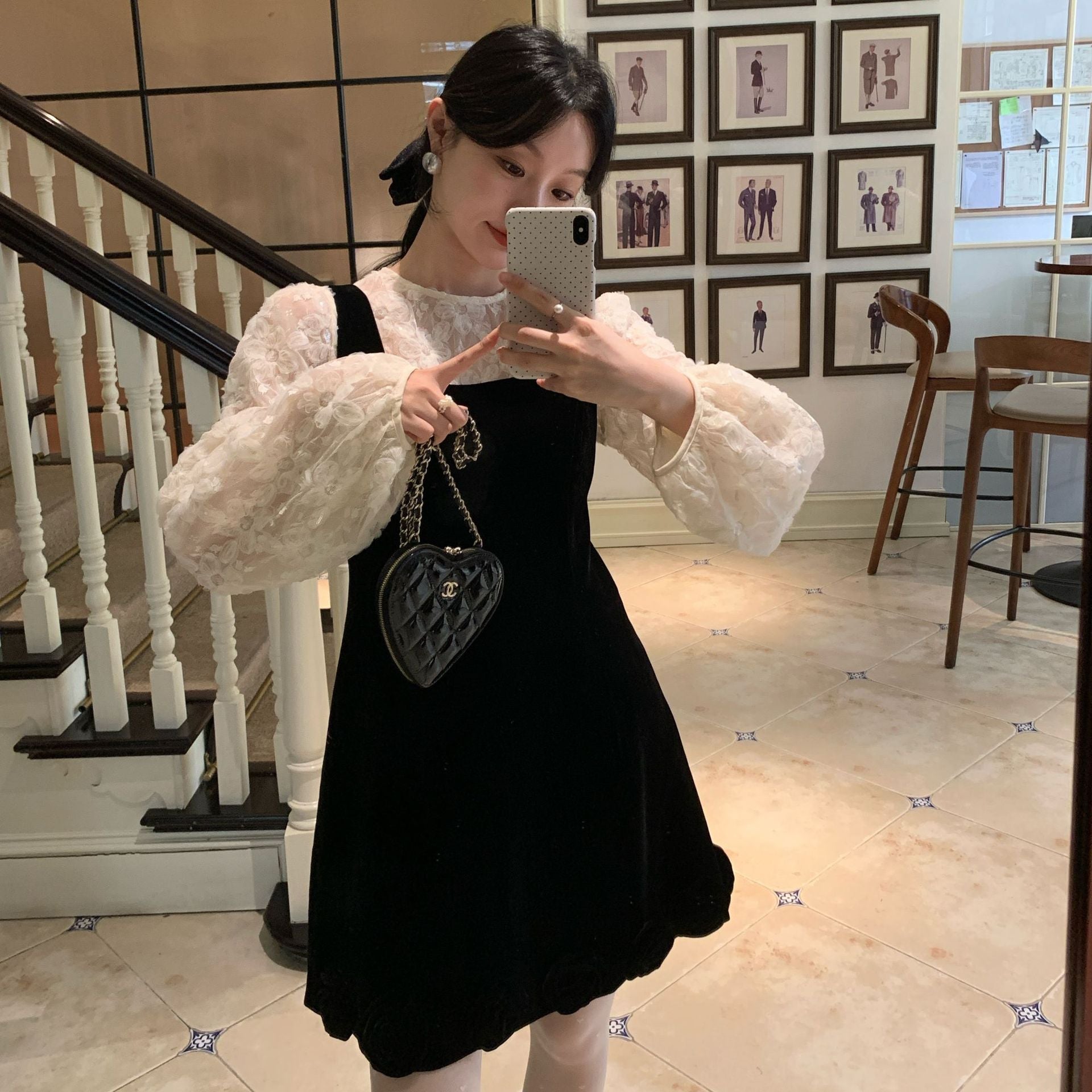 Temperament Velvet Skinny Square Neck Strap Dress