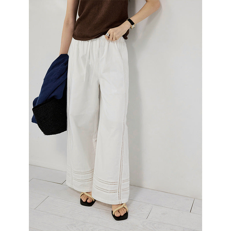Vacation lace stitching full-scale wide-leg high-waisted casual pants