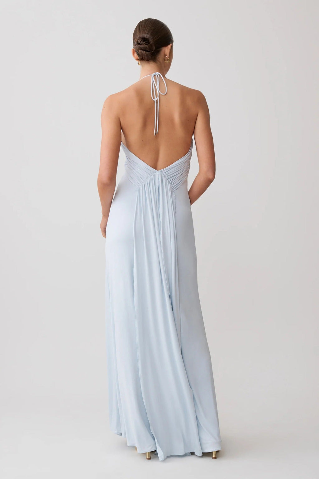 New neck halter suspender dress pleated slim hip skirt sexy fishtail skirt dress