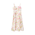 Romantic vacation style age-reducing floral suspender dress