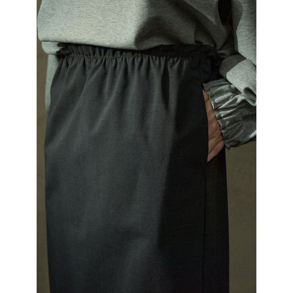 Autumn design wool bud waist drawstring texture back slit skirt