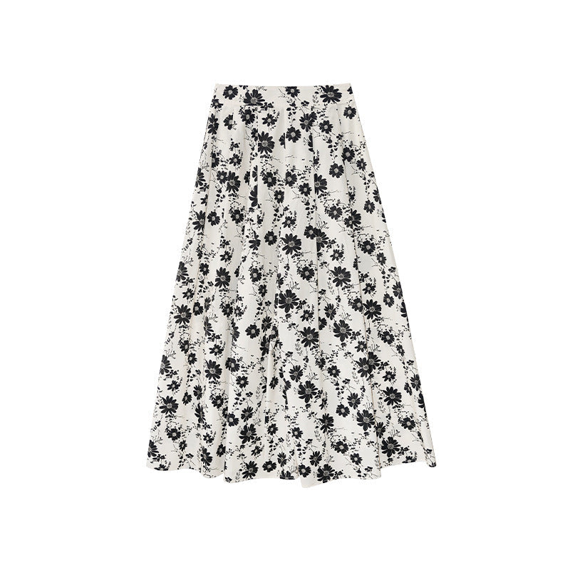 French holiday style beautiful temperament floral loose pendulum trousers