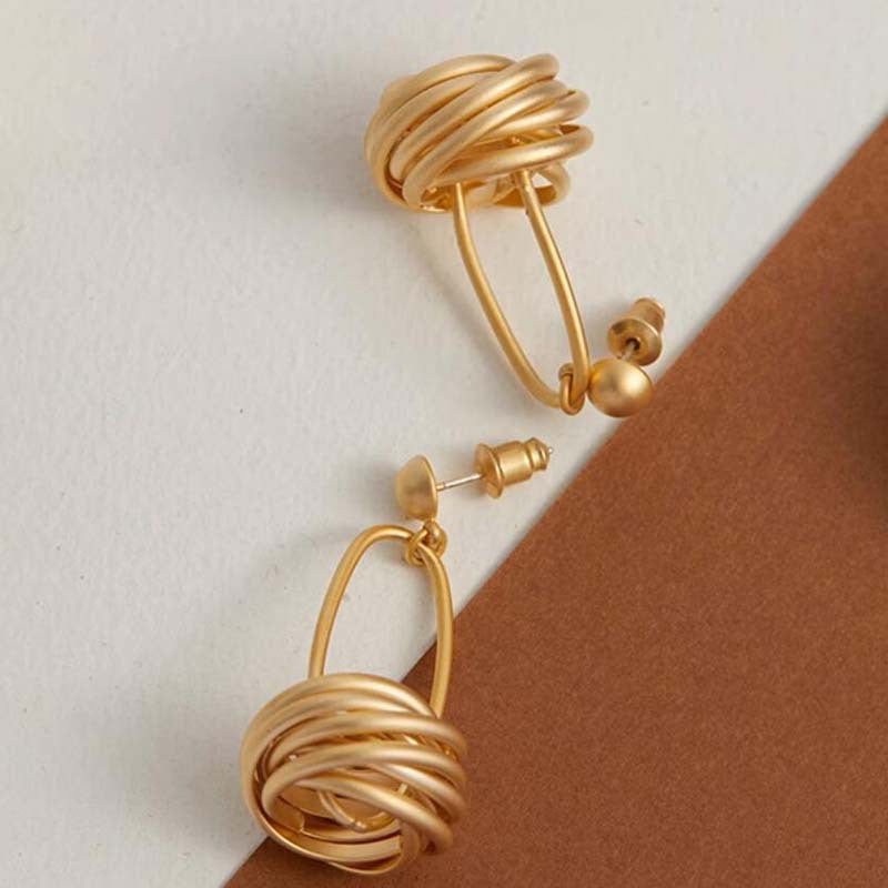 Premium matte 925 silver needle basket earrings personalized creative design earrings niche temperament premium earrings