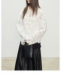 Spring new product retro French three-dimensional hollow lace exquisite sunscreen shirt top jacket