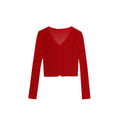 Thin knitted sweater commuter versatile single-breasted v-neck sunscreen shirt