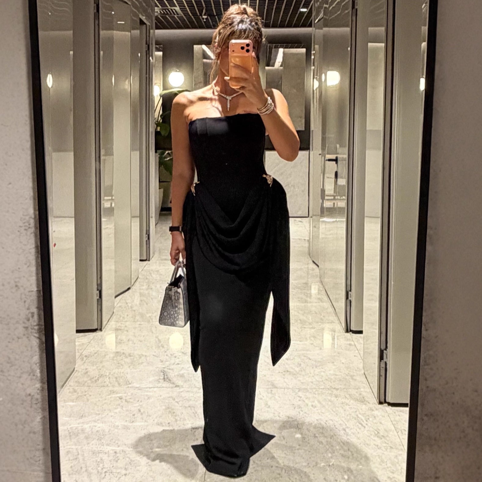 Fashion fishbone tube top dress dress sexy streamer dress waist split skirt
