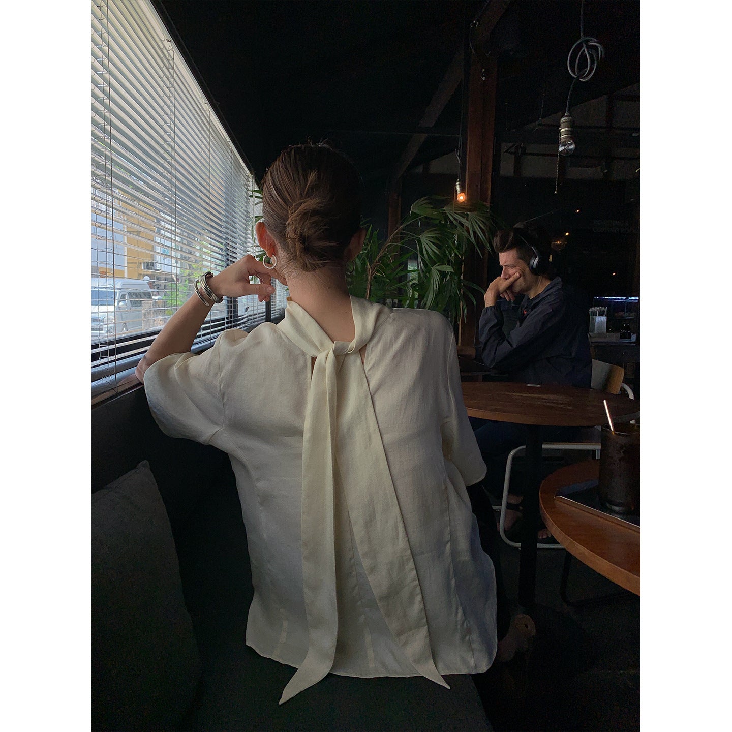 Lazy loose scarf collar Lyocell short-sleeved T-shirt