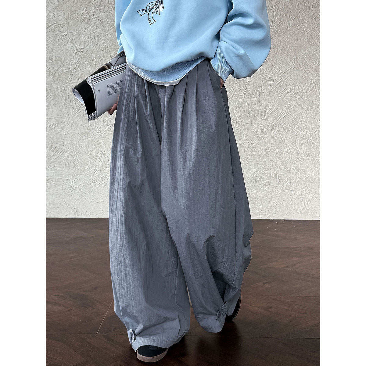 American retrocasualworkwear pants lazy trouser design pants women's autumnew arrivalloose pants