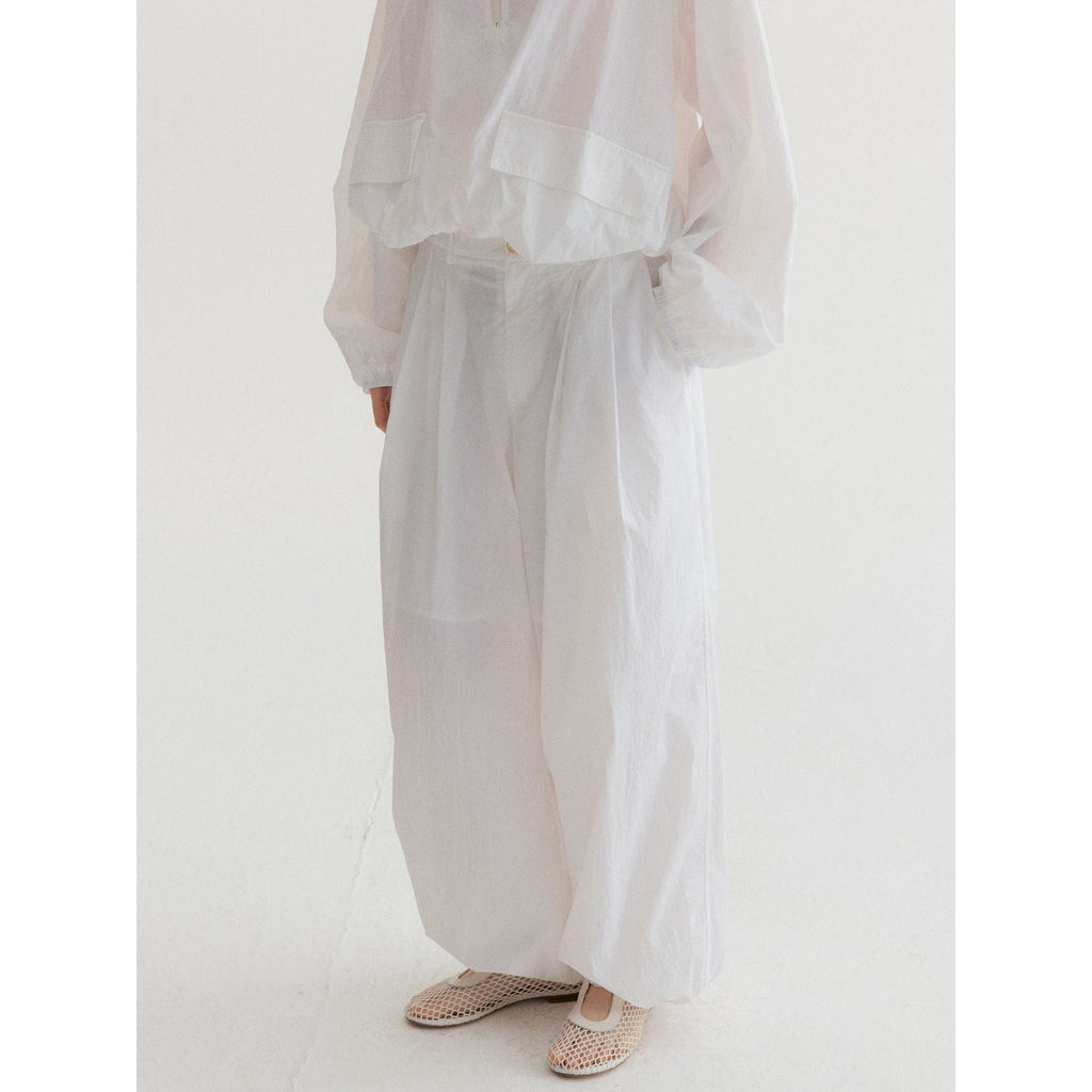 Summer new design pleated sunscreen drawstring foot loose profile casual pants