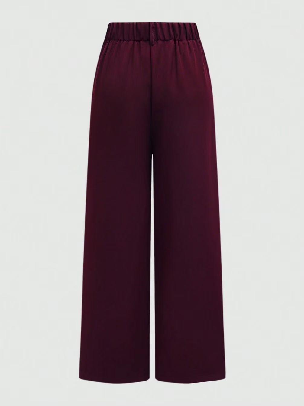 Fashion new solid color explosion with belt ring trousers