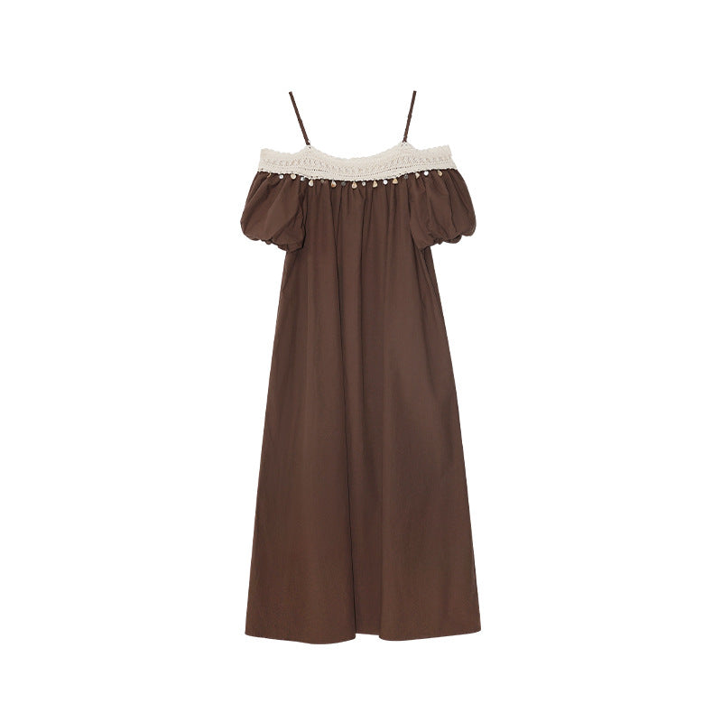 Dopamine fresh age reduction loose meat cover thin suspender dress
