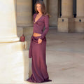 Fashion diagonal neck top slim streamer hip skirt two-piece set