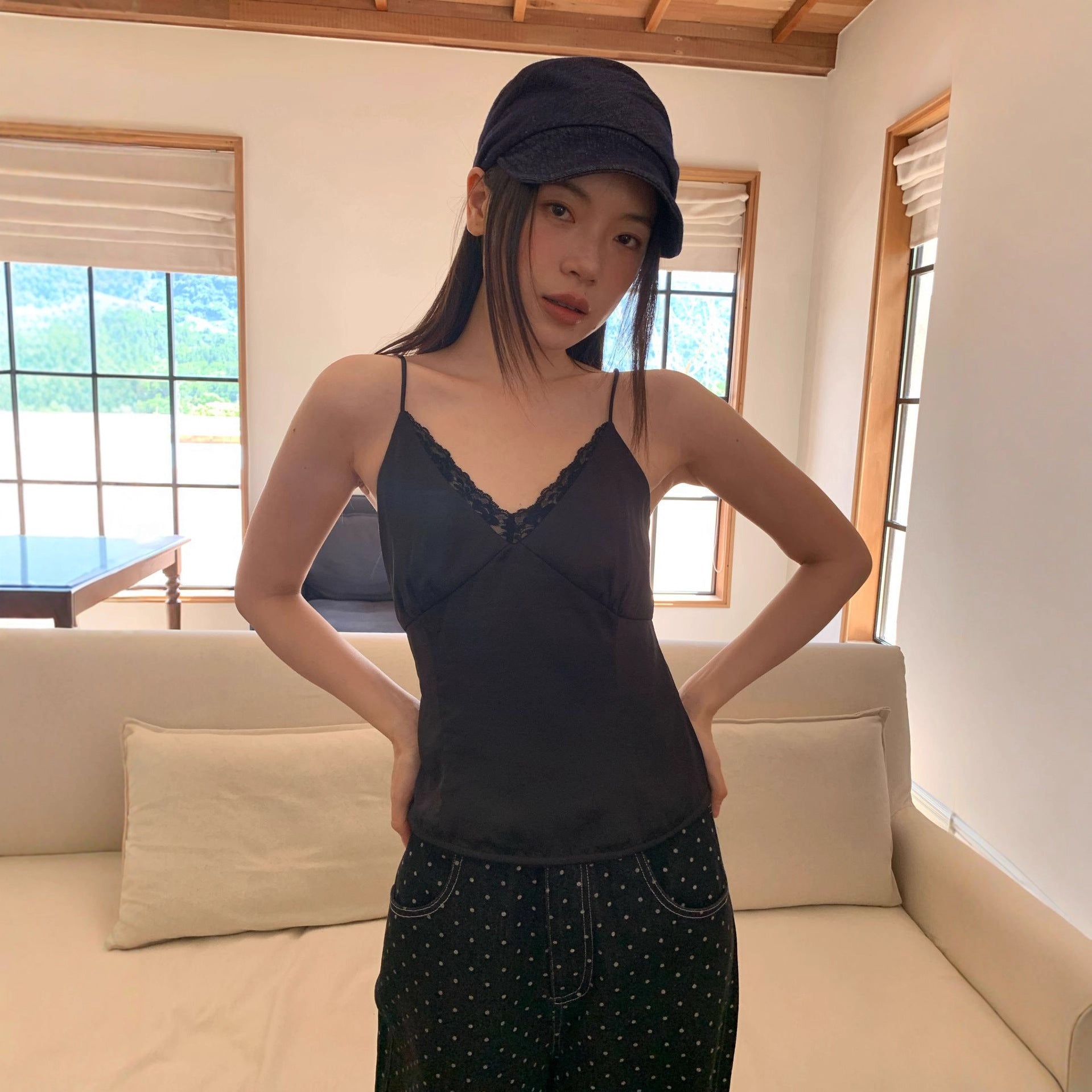 Sexy high-quality lace inner sling vest