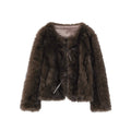Imitation fur thickened warm fur integrated plush jacket
